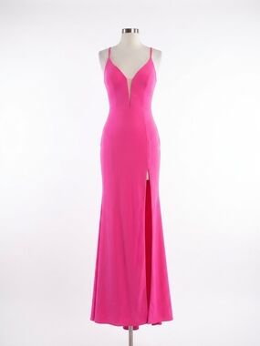 NEW CLARISSE sleeveless v-neck maxi dress in neon pink